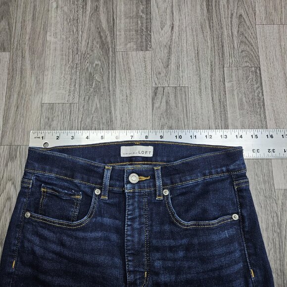 LOFT Jeans Womens 6 Blue Mid Rise Super Skinny Dark Wash Stretch Denim Pants - Picture 7 of 11